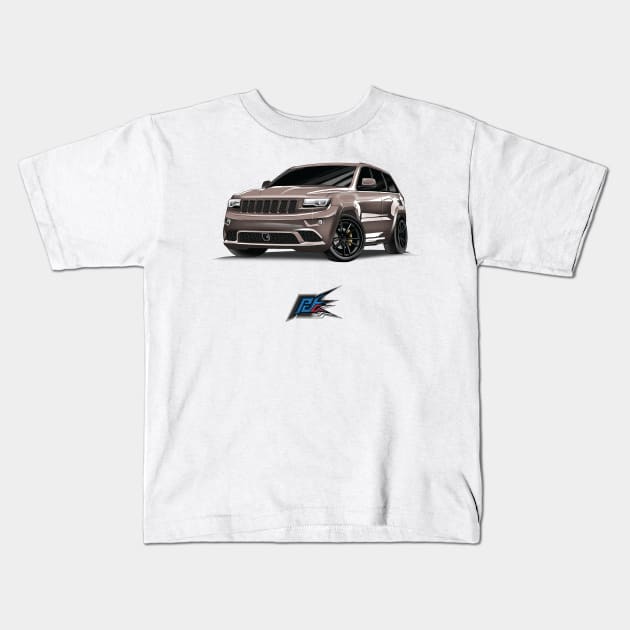 jeep cherokee srt8 bronze Kids T-Shirt by naquash